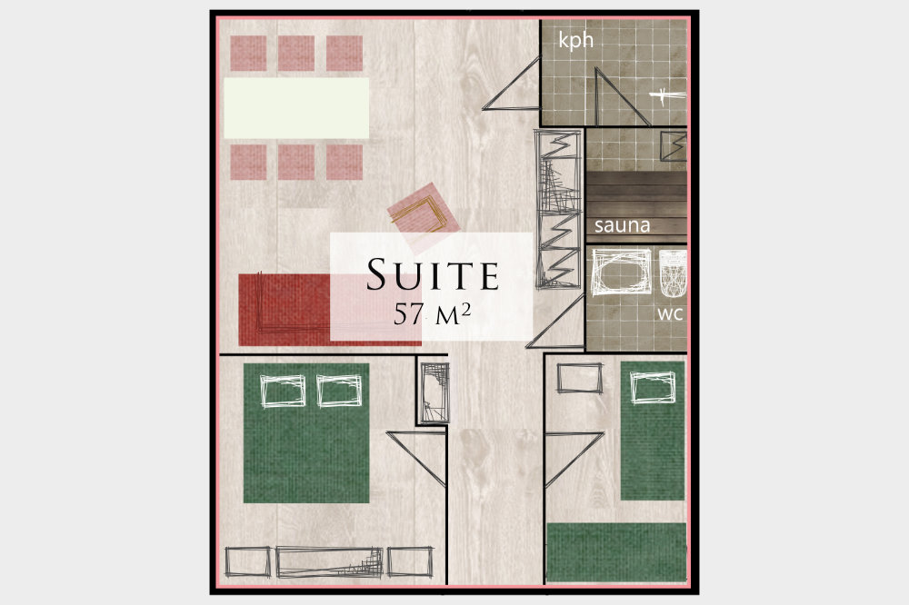 Floor plan of suite